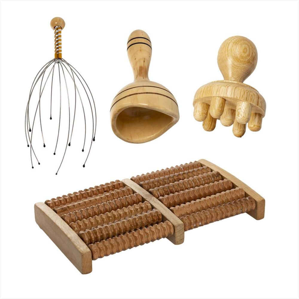 Maderoterapia Plus Kit X4: Masajeador De Cabeza A Pies