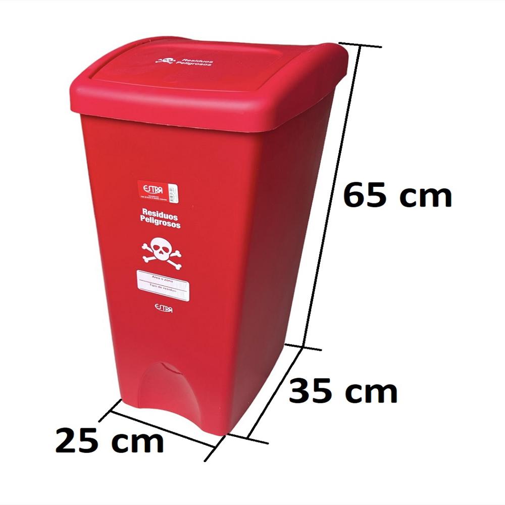 Caneca De 53 Lts Tapa Vaiven Color Rojo img #2