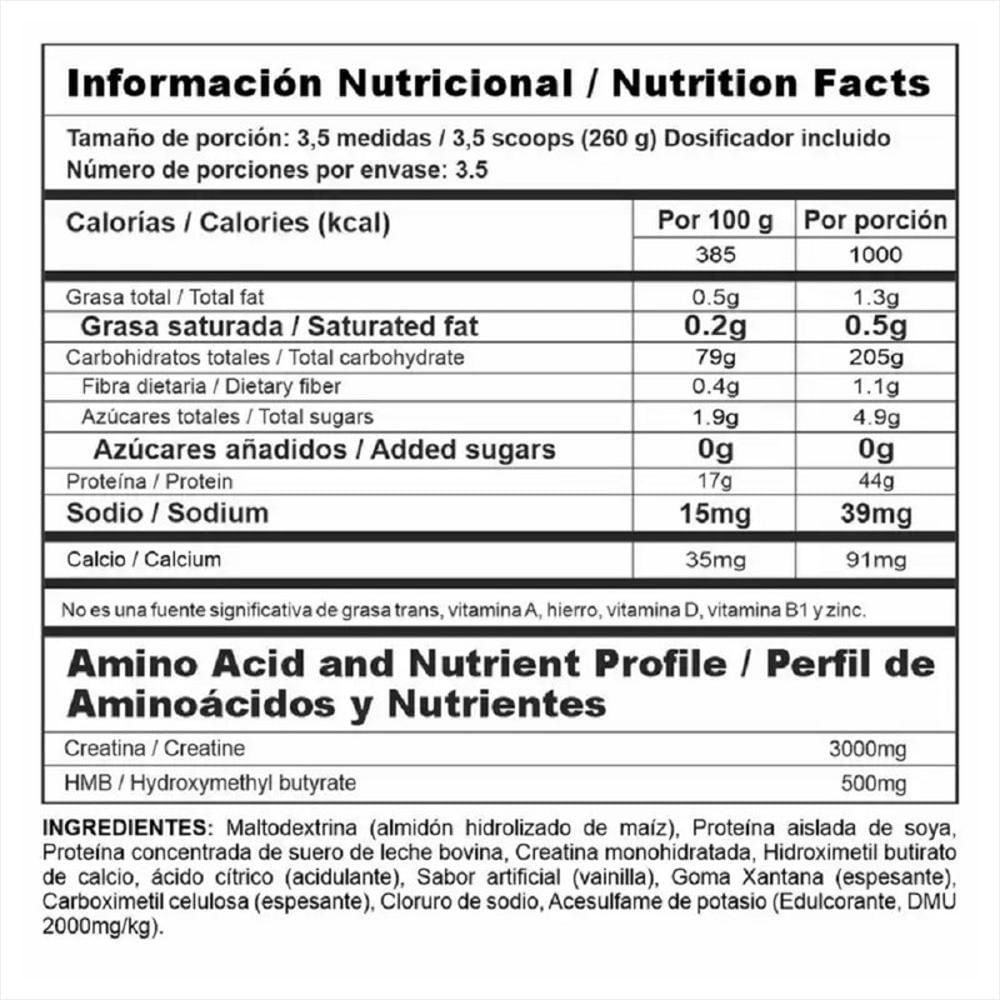 Megaplex Creatine Power 2 Lb Proteina Hipercalorica + Creatina img #2