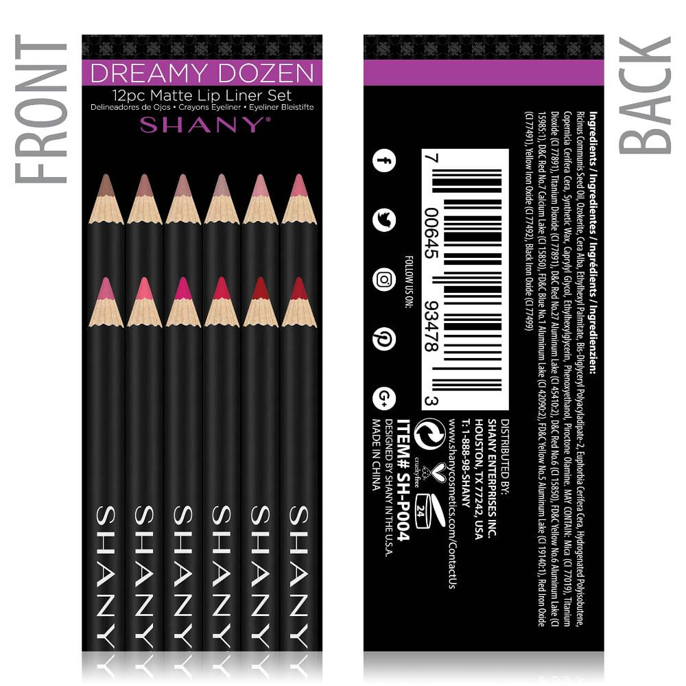 Shany Dreamy Docena Delineador De Labios Mate Set 12 Piezas img #3