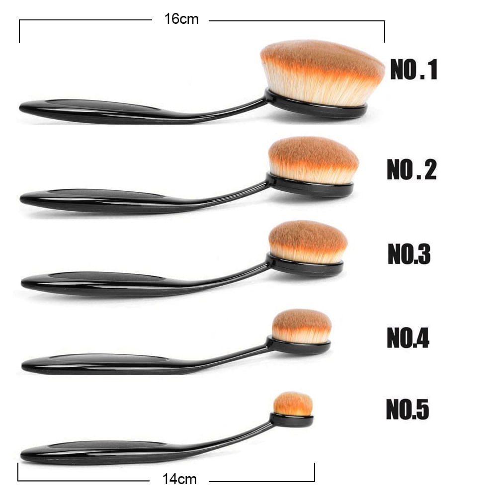 Set De 10 Brochas Ovaladas Bronzer Contour Polvos img #4