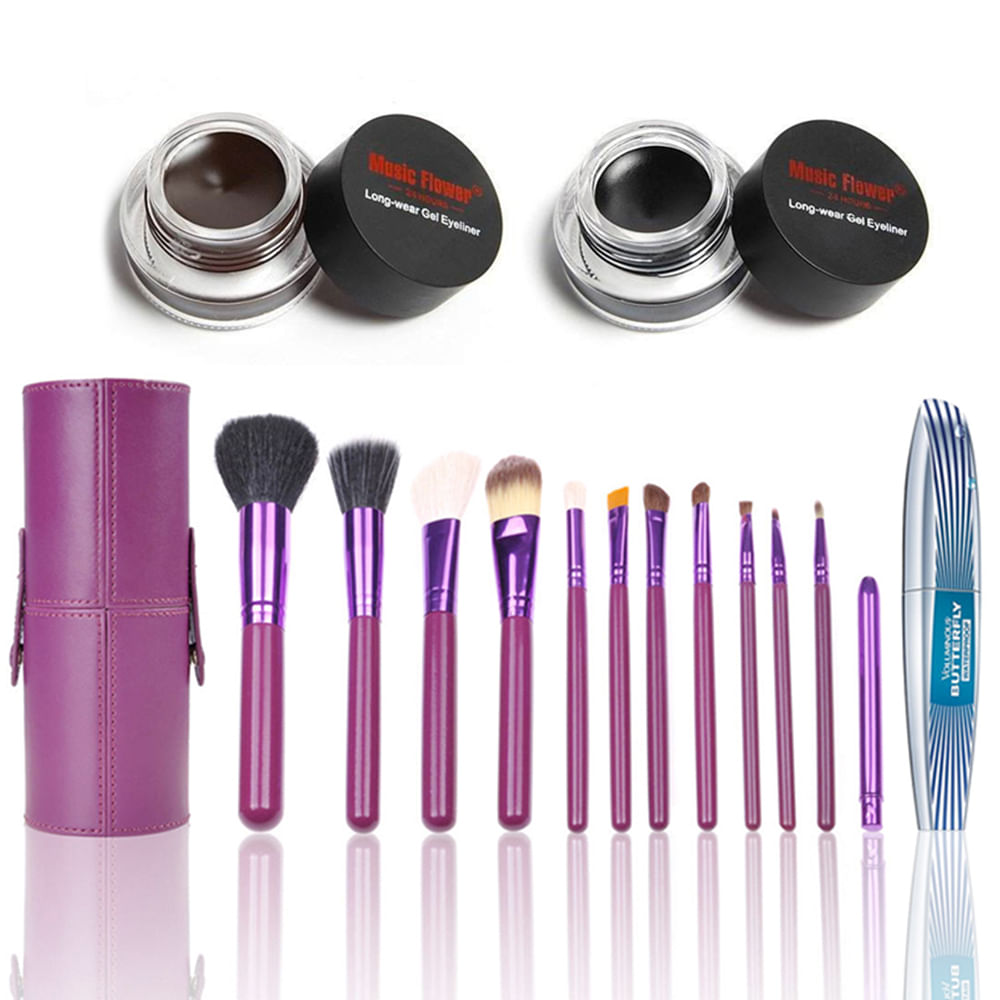 Set Juego De Brochas X12 Pestanina L'oreal Delineadores