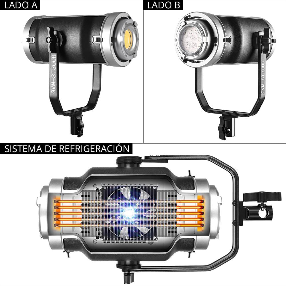 Luz De Video Gvm St300r Led Rgb Y Bicolor De Doble Cabezal 300W img #2
