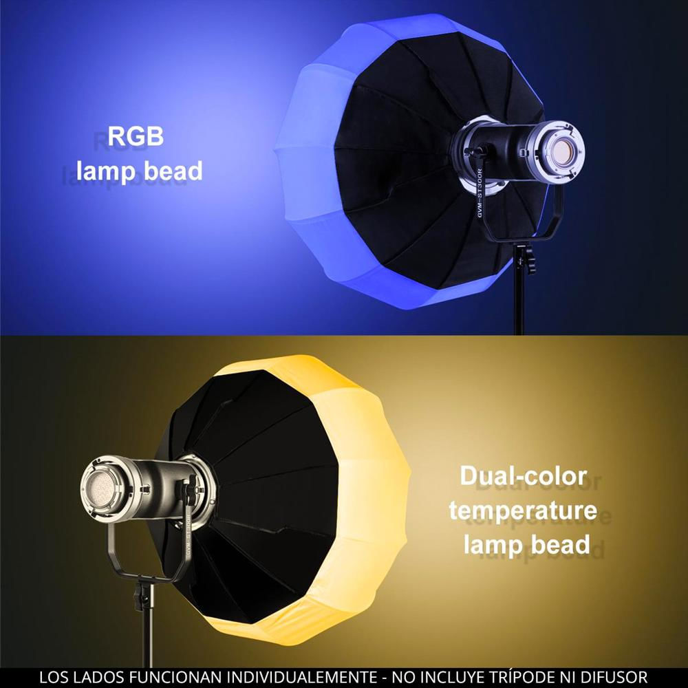 Luz De Video Gvm St300r Led Rgb Y Bicolor De Doble Cabezal 300W img #4
