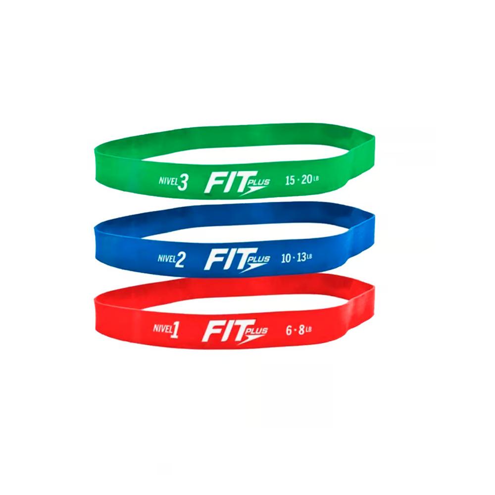 Set De 3 Bandas Elasticas Fitplus Cerradas Set De 3 Bandas Elasticas Fitplus Cerradas