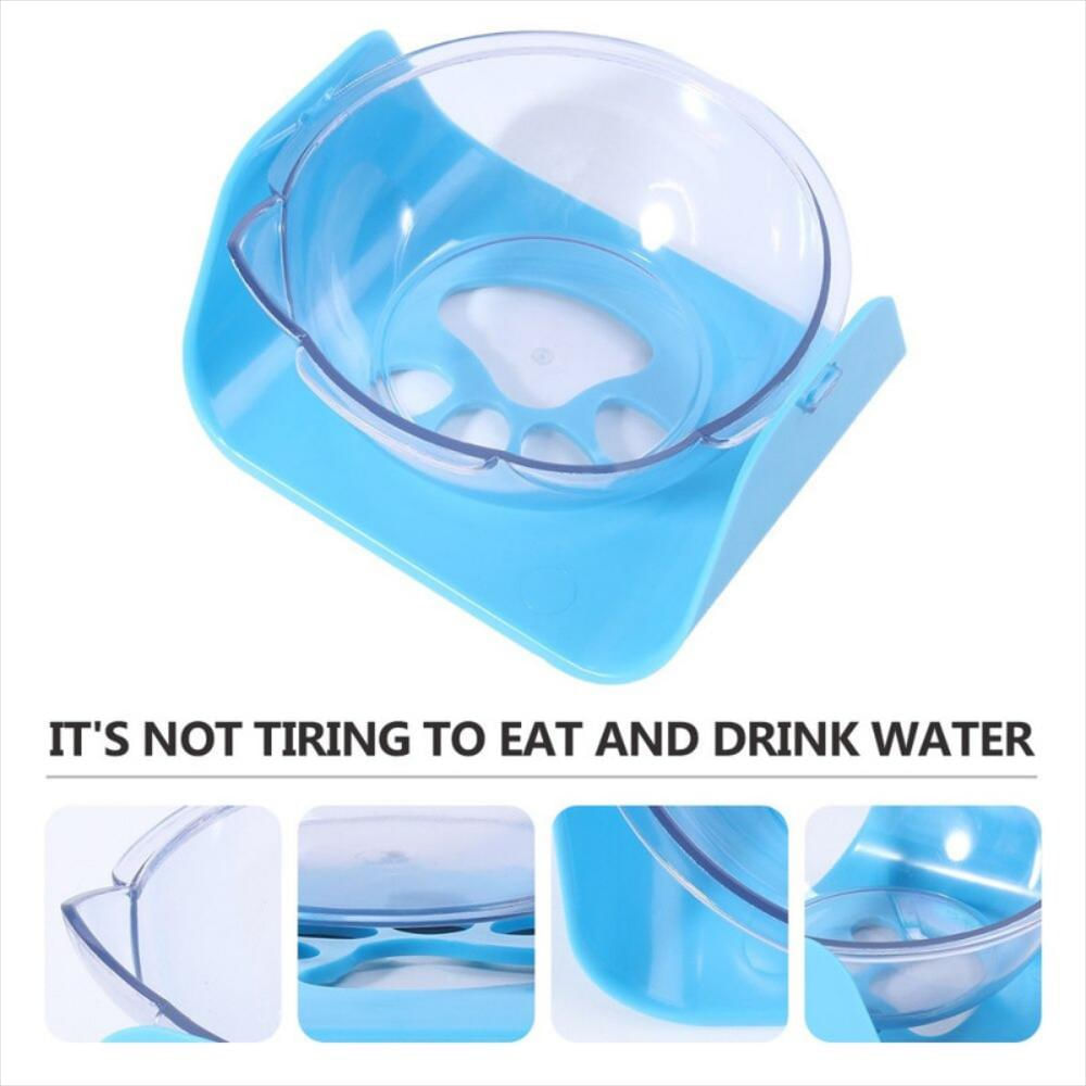 Comedero Bebedero Inclinable Para Gato Y Perro Azul Huella img #3