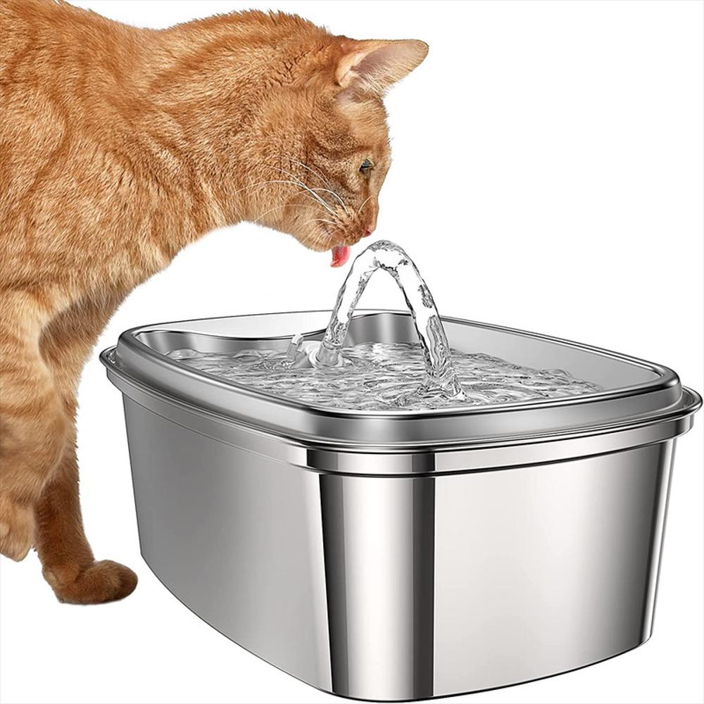 Fuente De Agua Para Gatos Y Perros Bebedero Acero Inoxidable Pws 103