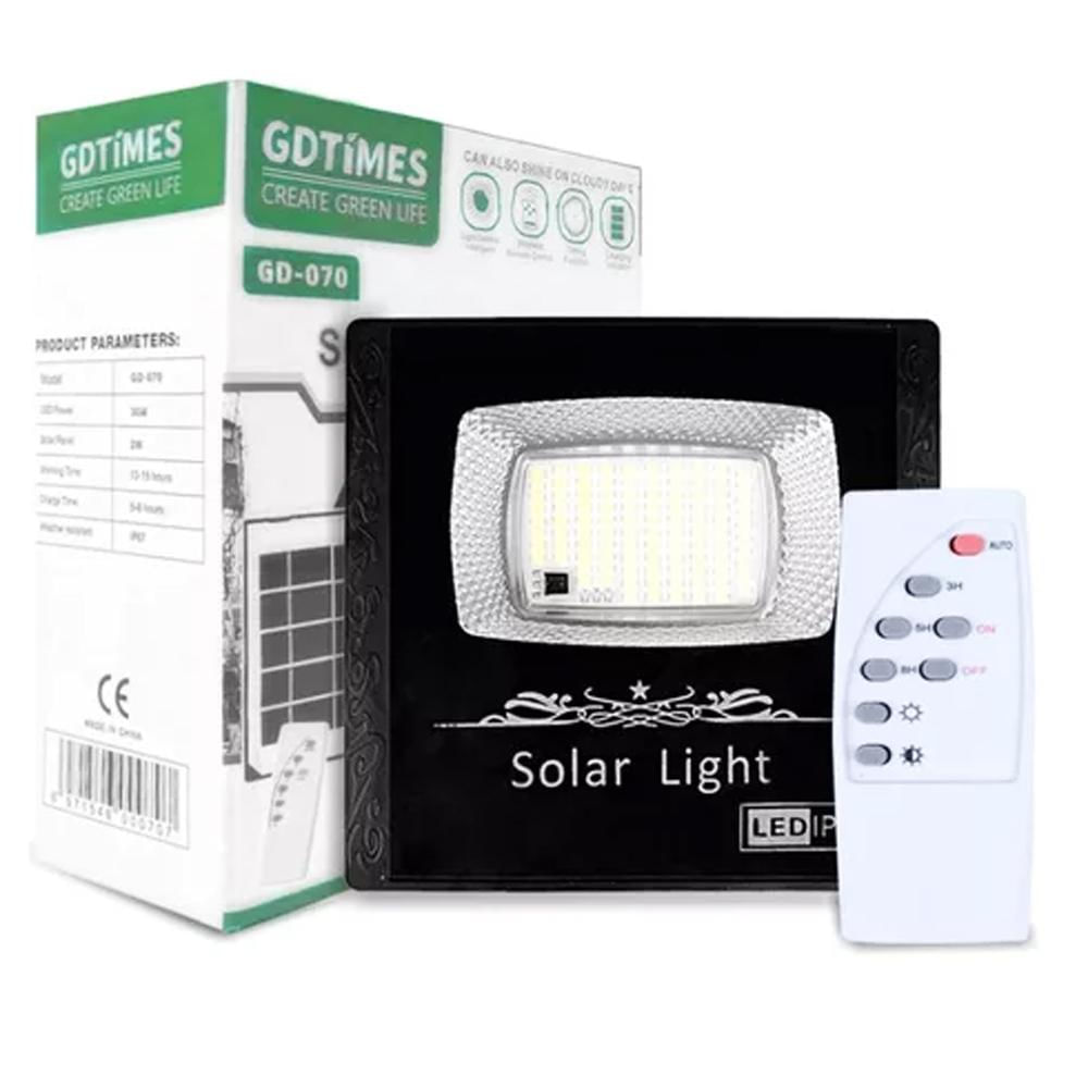 Reflector Recargable Lampara Panel Solar Luz Led Iluminacion Exterior