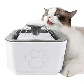 Fuente De Agua Para Mascotas Gatos Perros 2.5 L Bebedero Color Blanco