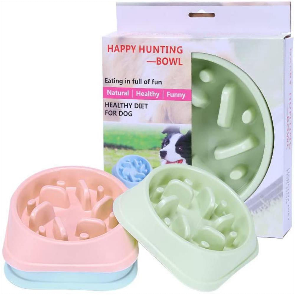 Comedero Lento Mascota Perro Gato Macarron Antireflujo Rosa img #3