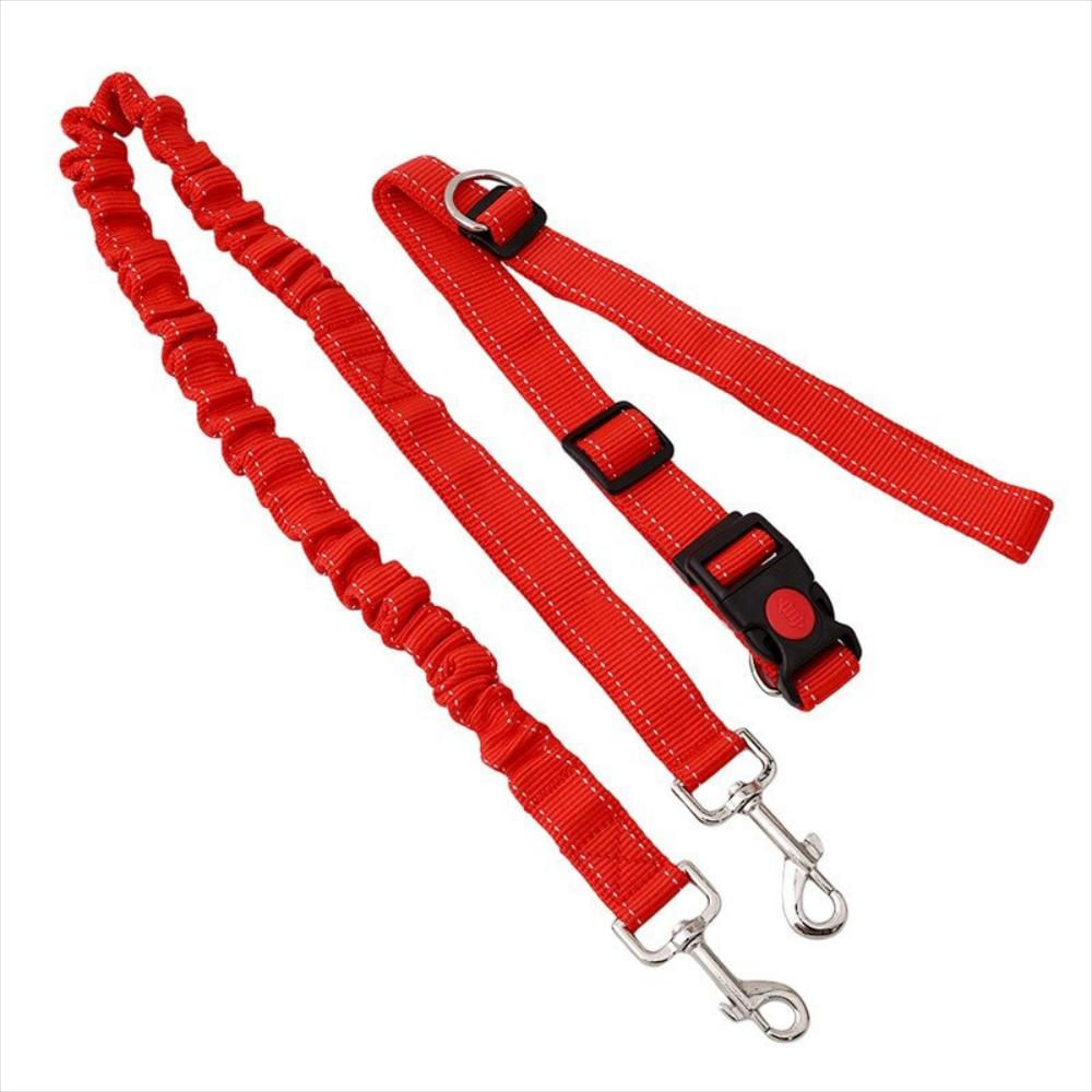 Correa Para Perros Manos Libres Arnes De Cintura Rojo Bungee img #1