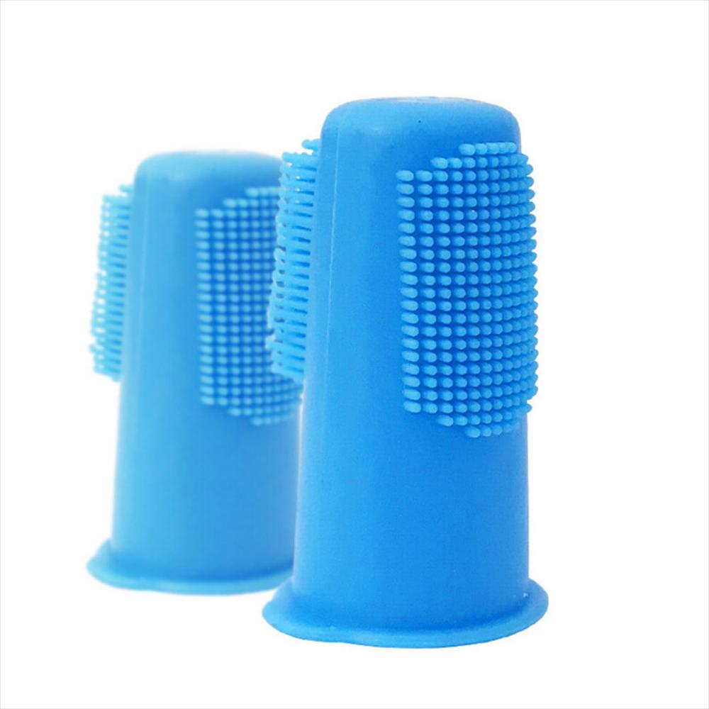 Cepillo De Dientes Para Perro 2Und Dedal Doble Azul Dc img #1