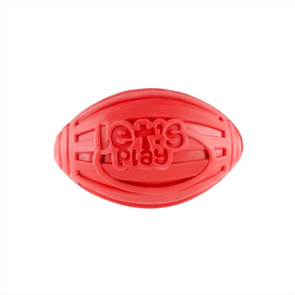 Juguete Para Perros: Balón Ovalado Y Chillón Resistente Rojo