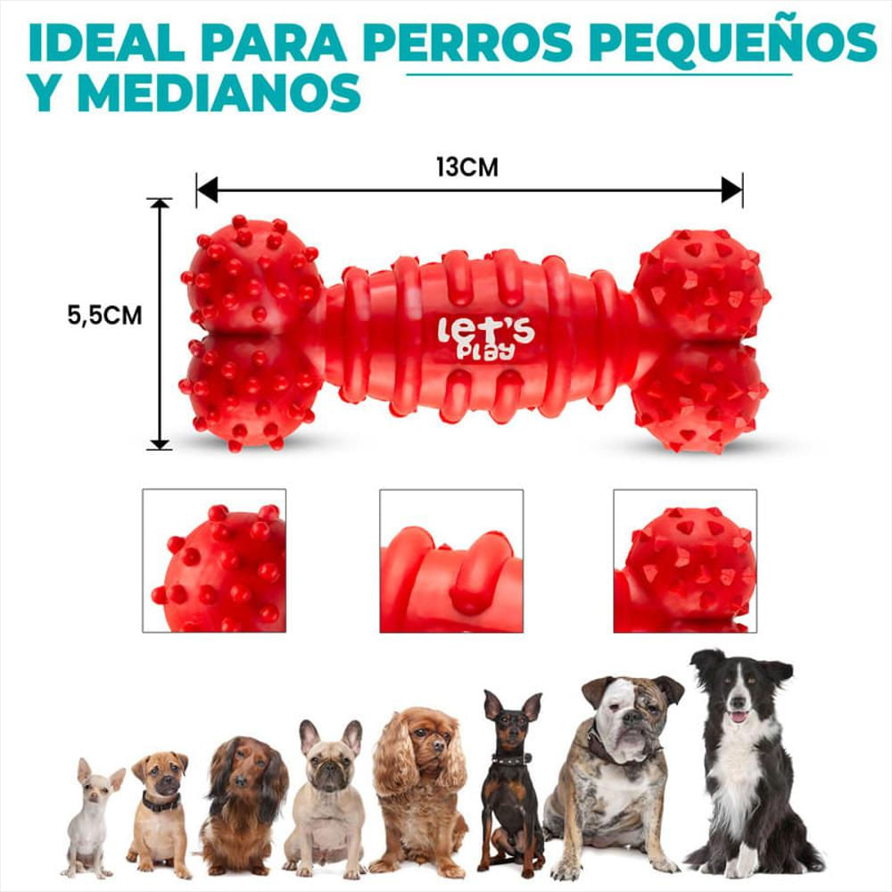 Hueso De Goma Interactivo Antisarro Para Perros Peq Y Medianos Rojo img #2