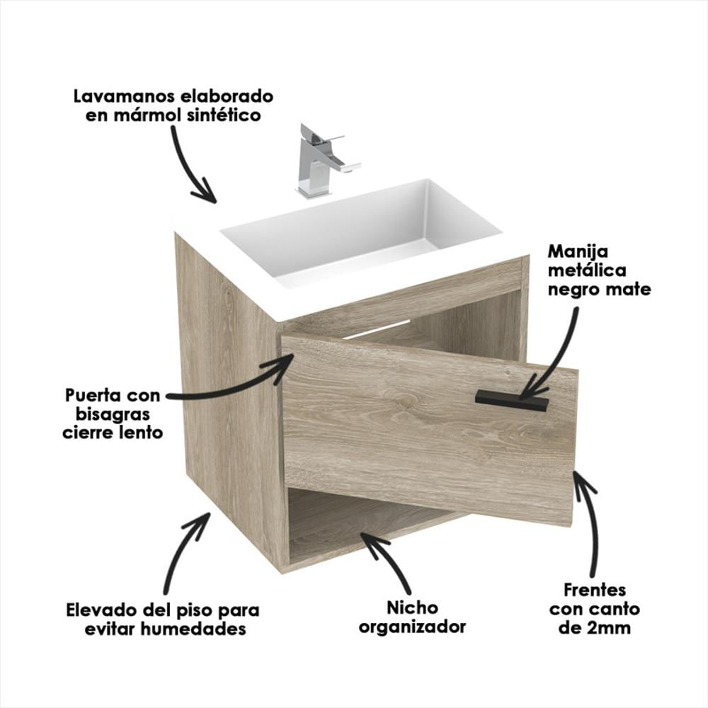 Combo Lavamanos Oslo Con Mueble Polock 48X38cm img #2