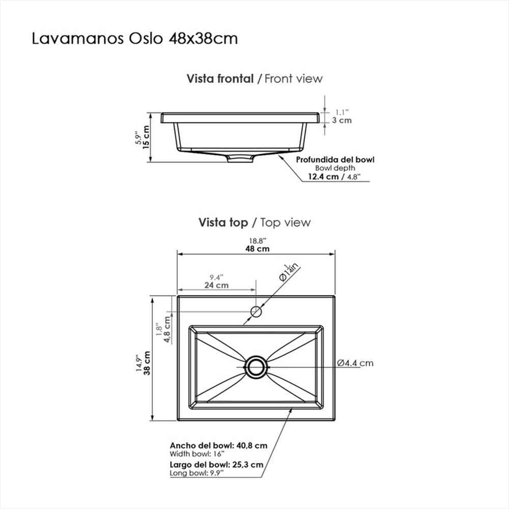 Combo Lavamanos Oslo Con Mueble Polock 48X38cm img #4