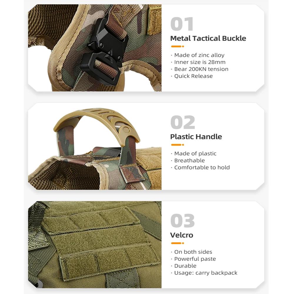 Arnés Táctico Para Perros Diseño Militar L img #4