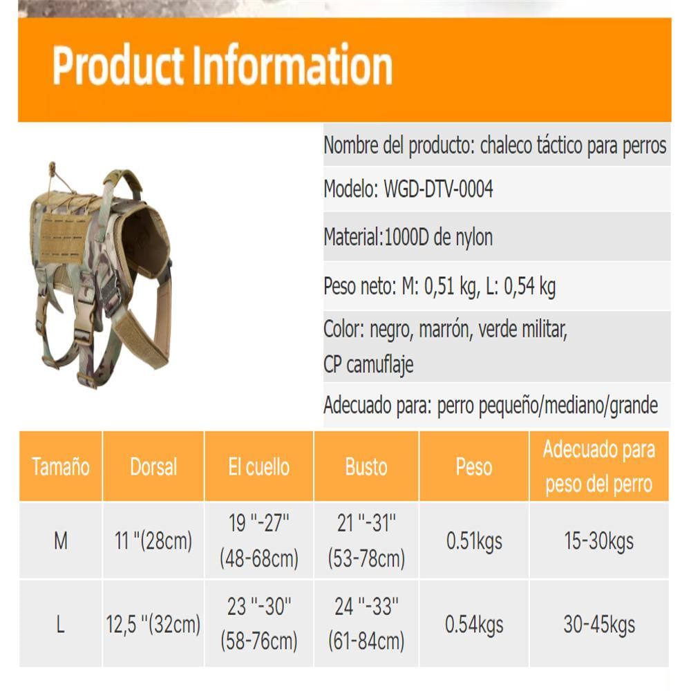 Arnés Táctico Para Perros Diseño Militar L img #5