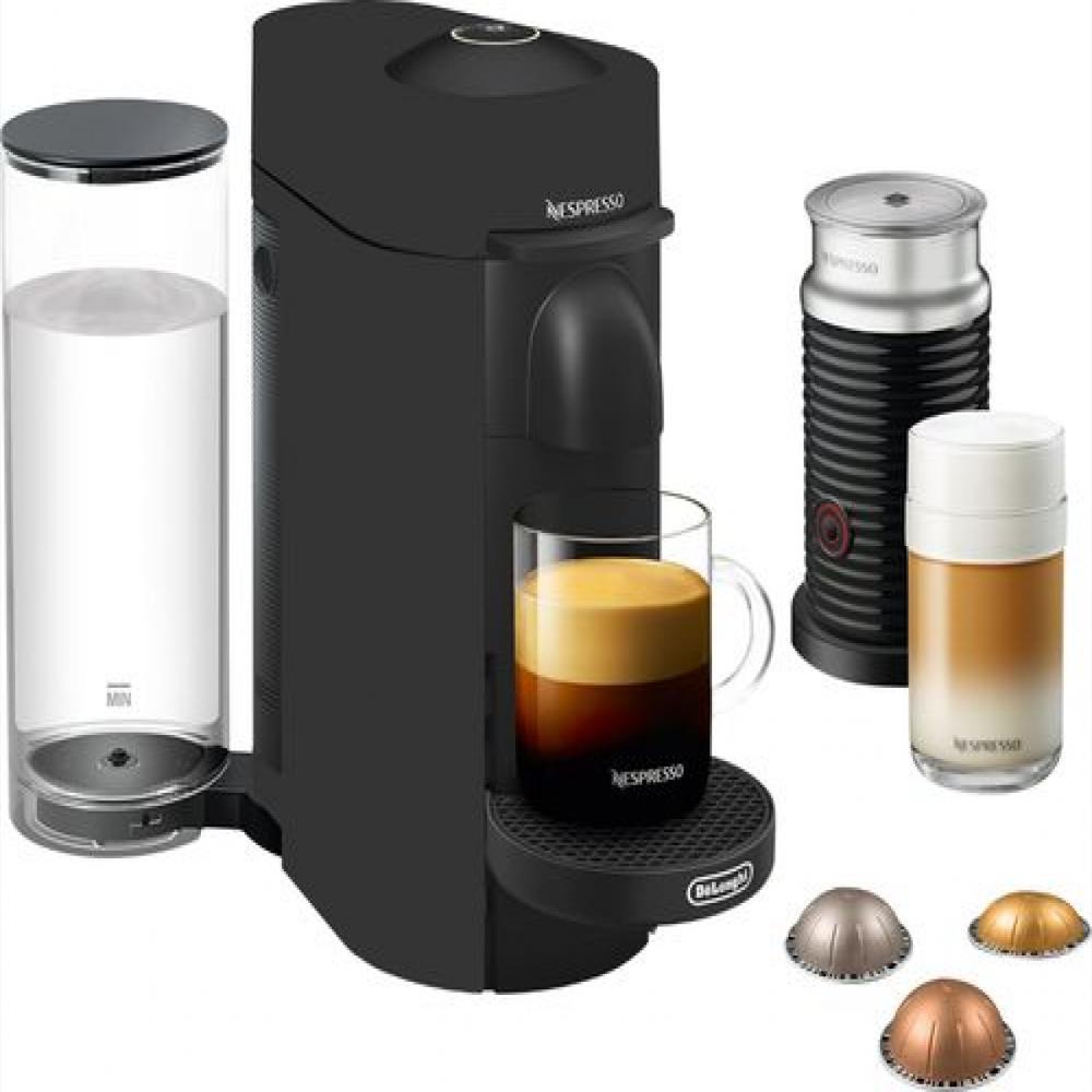 Máquina Nespresso De'longhi Vertuoplus Cafetera Y Máquina De Espresso Con Vaporizador De Leche Aeroccino Negro
