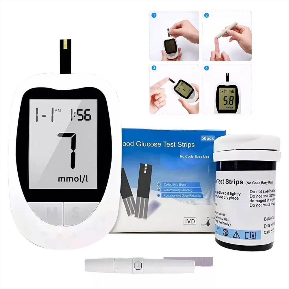 Glucómetro Digital Medidor De Glucosa + Tiras Reactivas + Lancetas