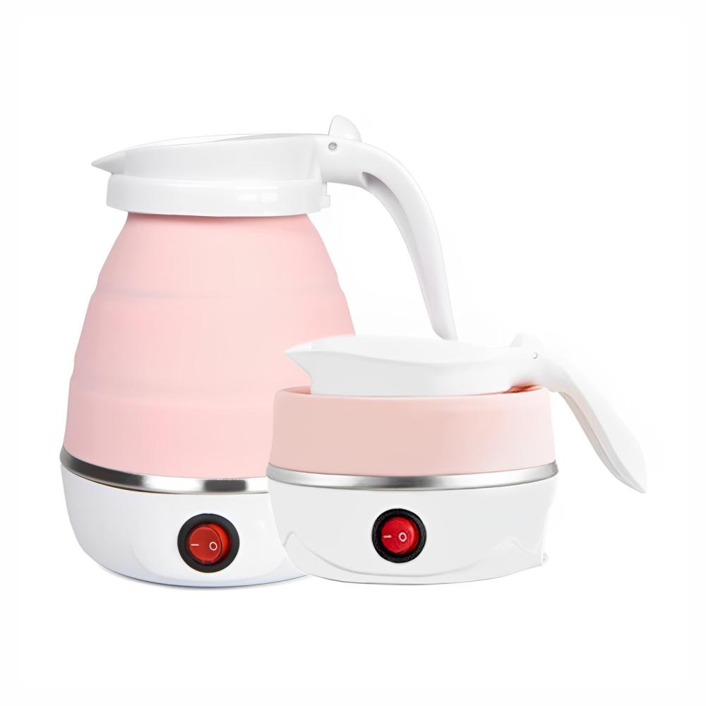 Hervidor De Agua Plegable 600Ml Electrico 600W Portátil (Rosa)
