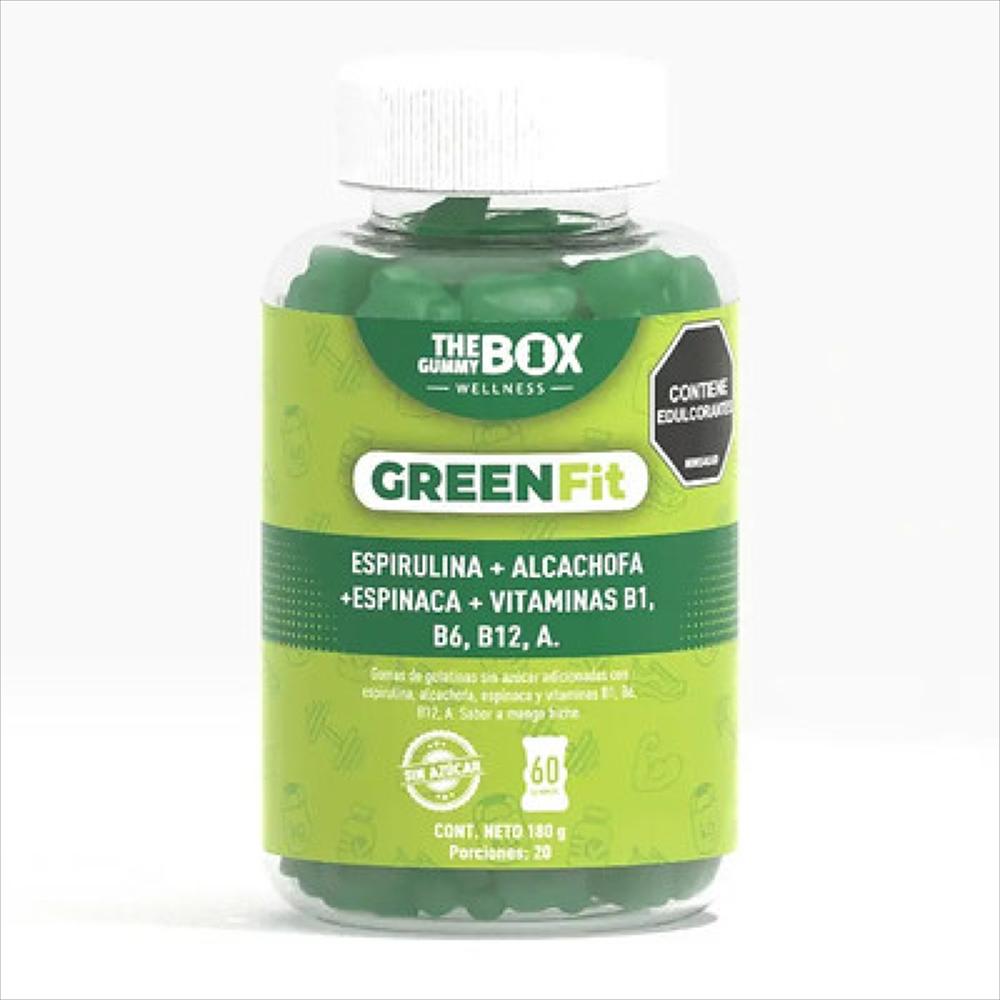 Gomitas Batido Verde Greenfit Espirulina Alcachofa Espinaca Y Vitaminas A B1 B6 Y B12 The Gummy Box X 60