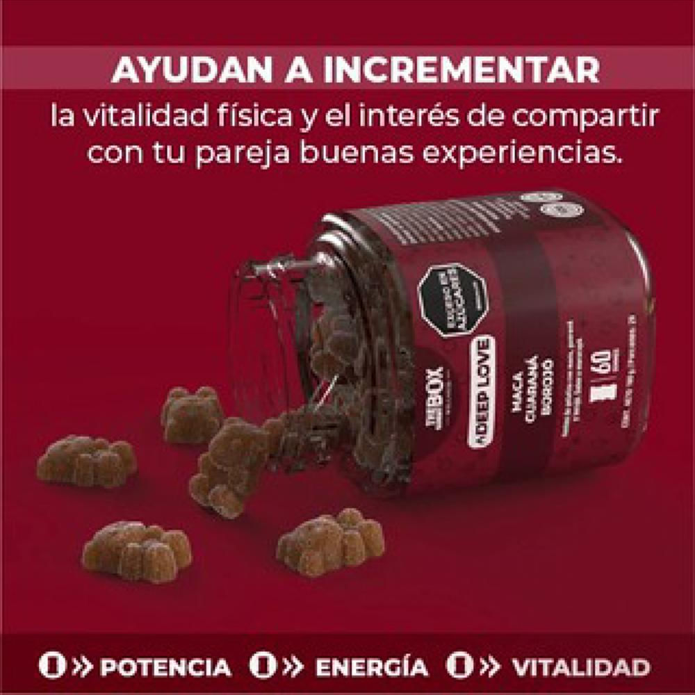 Kit X 2 Gomitas Suplementos Lovers Vit X 60 Con Maca, Guaraná Y Borojó The Gummy Box img #2