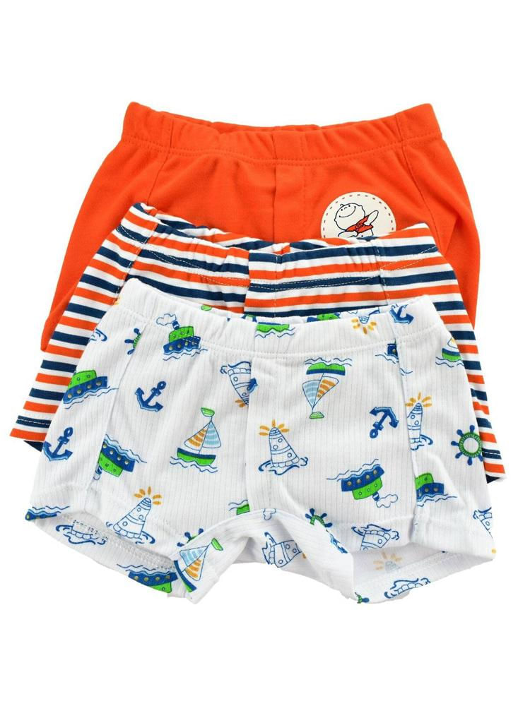 Ropa Interior Boxer Calzoncillo Para Niño X3 Naranja