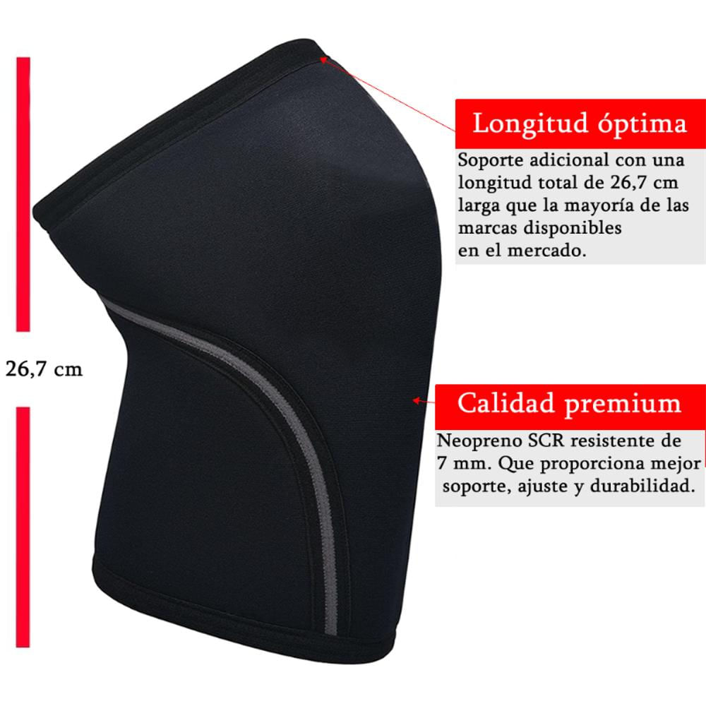 Rodilleras Compresión Soporte Fitness X 2 Gym Neopreno 7Mm Talla L img #2