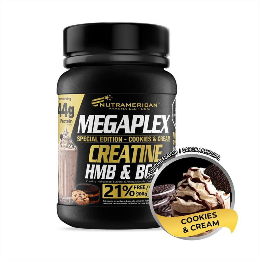 Megaplex Creatine Power 2 Lb Cookies And Cream Proteina Hipercalorica + Creatina