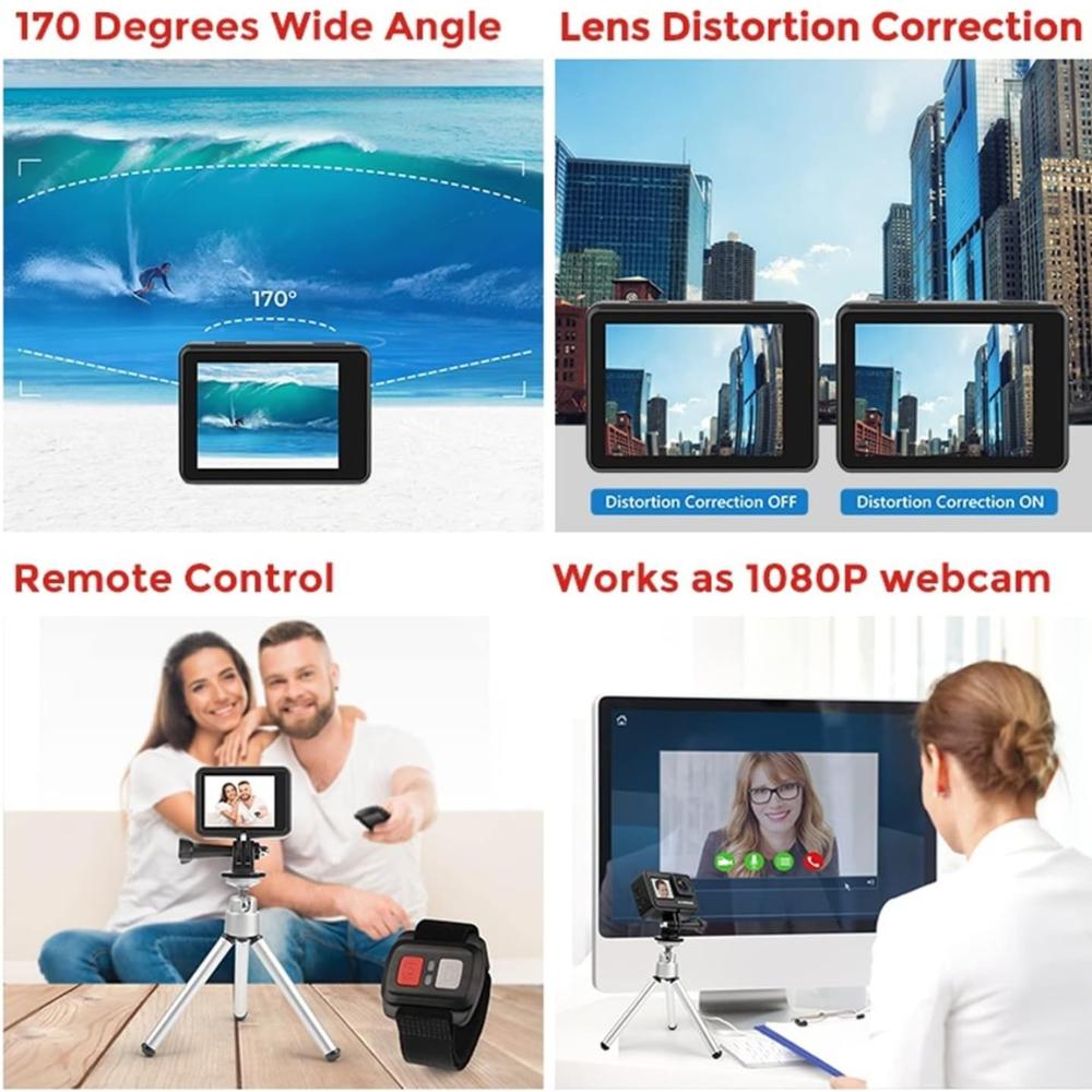 Camara Deportiva 4K Táctil Doble Pantalla Wifi Sumergible img #3