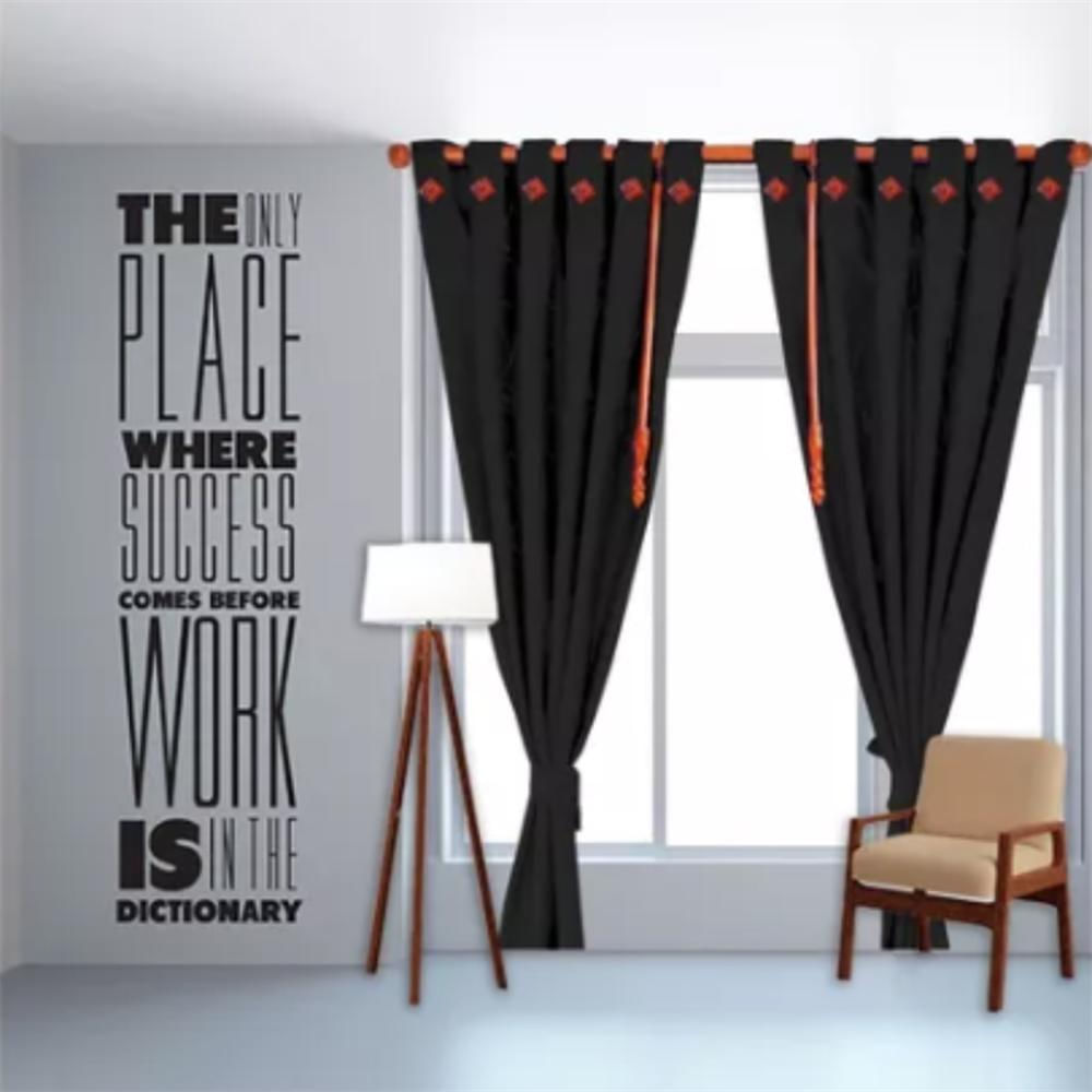 Cortinas X2 Tela, Sala O Habitación 300 Cms. X 210 Cms. Adornos Y Decoración Del Hogar, Color Negro