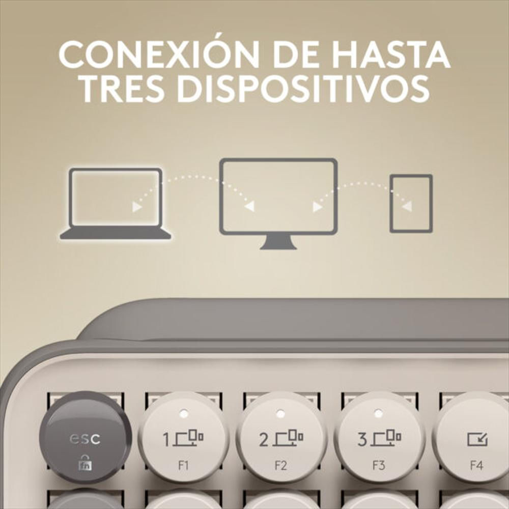 Teclado Mecánico Inalámbrico Logitech Pop Keys Mist Español 920 011518 img #3