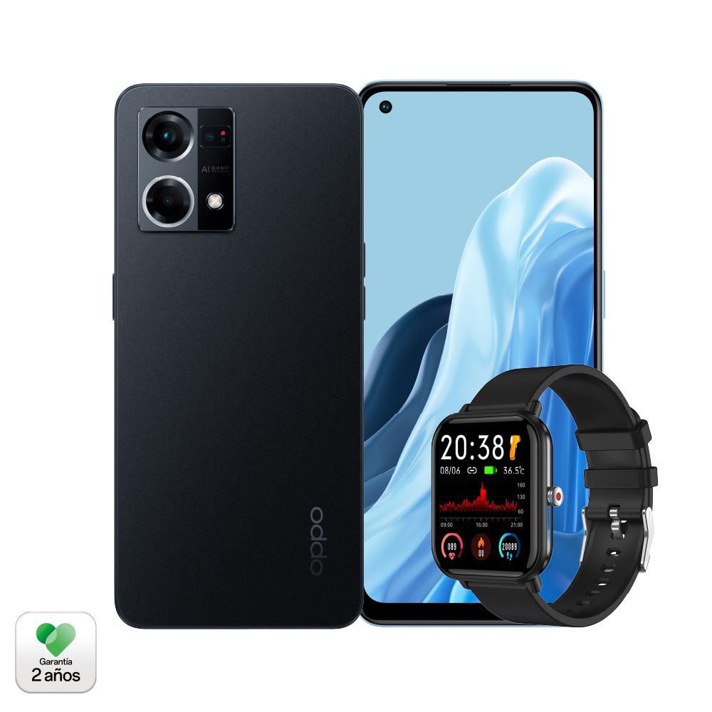 Celular OPPO Reno 7 128 GB 6 GB RAM Negro + Smartwatch