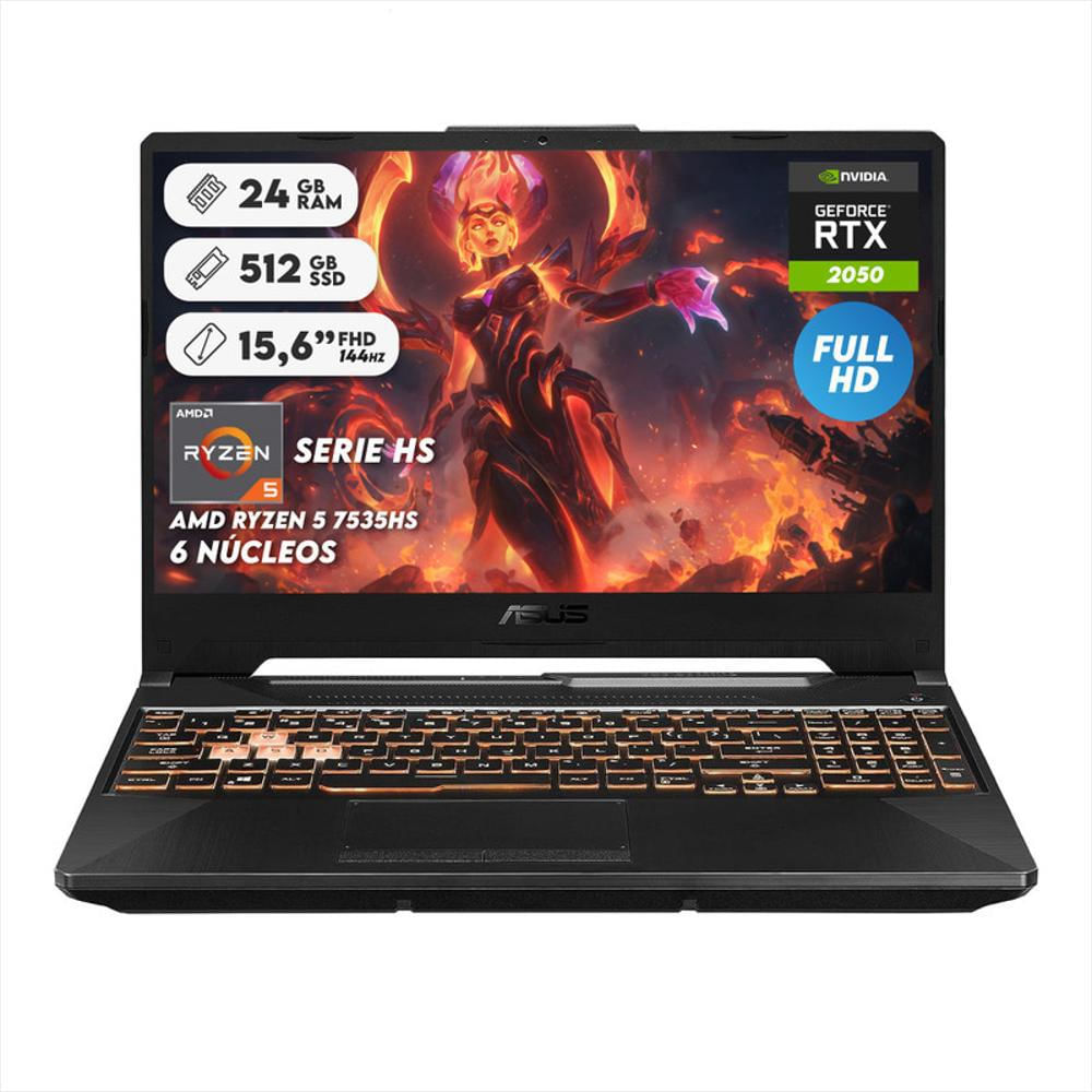Portatil Gaming Asus Tuf R5 7535H Ram 24Gb Ssd 512Gb