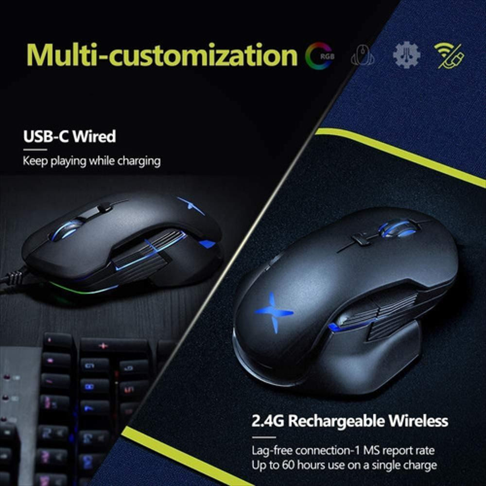 Mouse Gamer Inalámbrico Recargable Delux M627 Rgb / 16000Dpi img #2