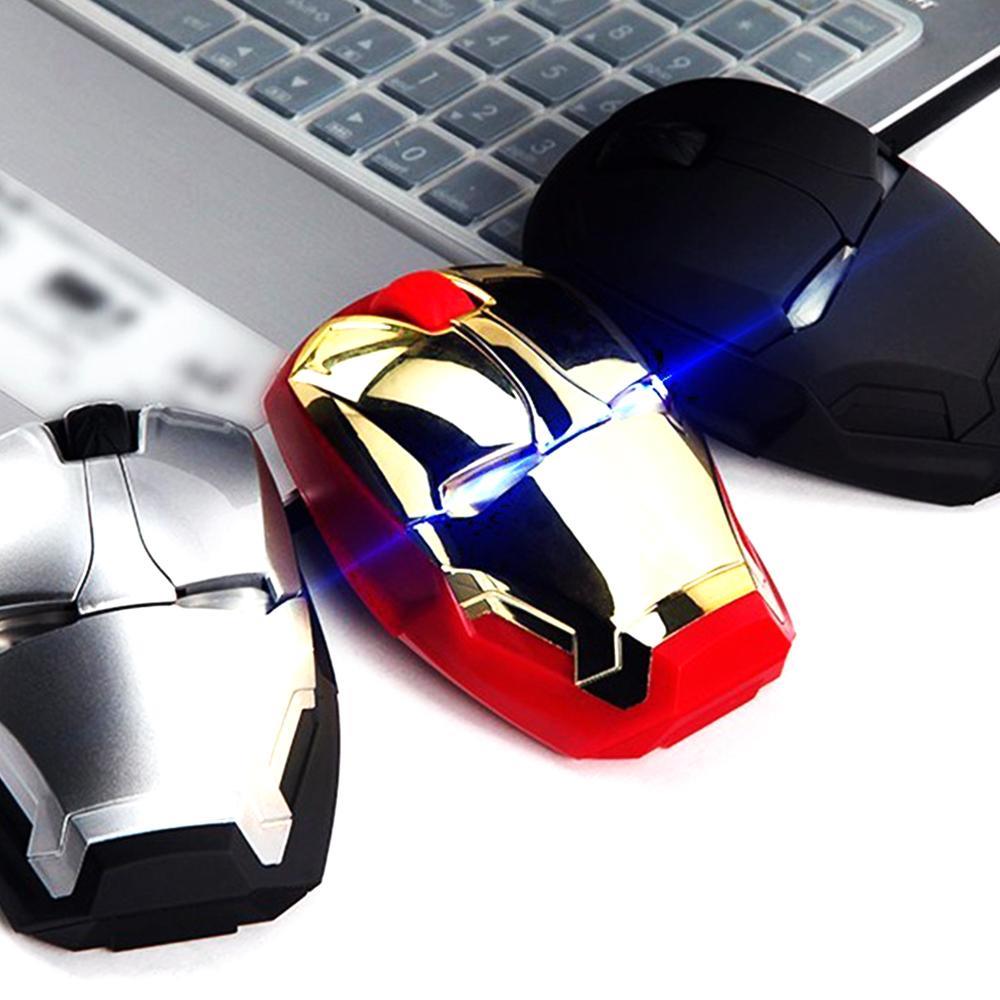 Mouse Inalambrico Iron Man Con Velocidad Ajustable Dorado img #3