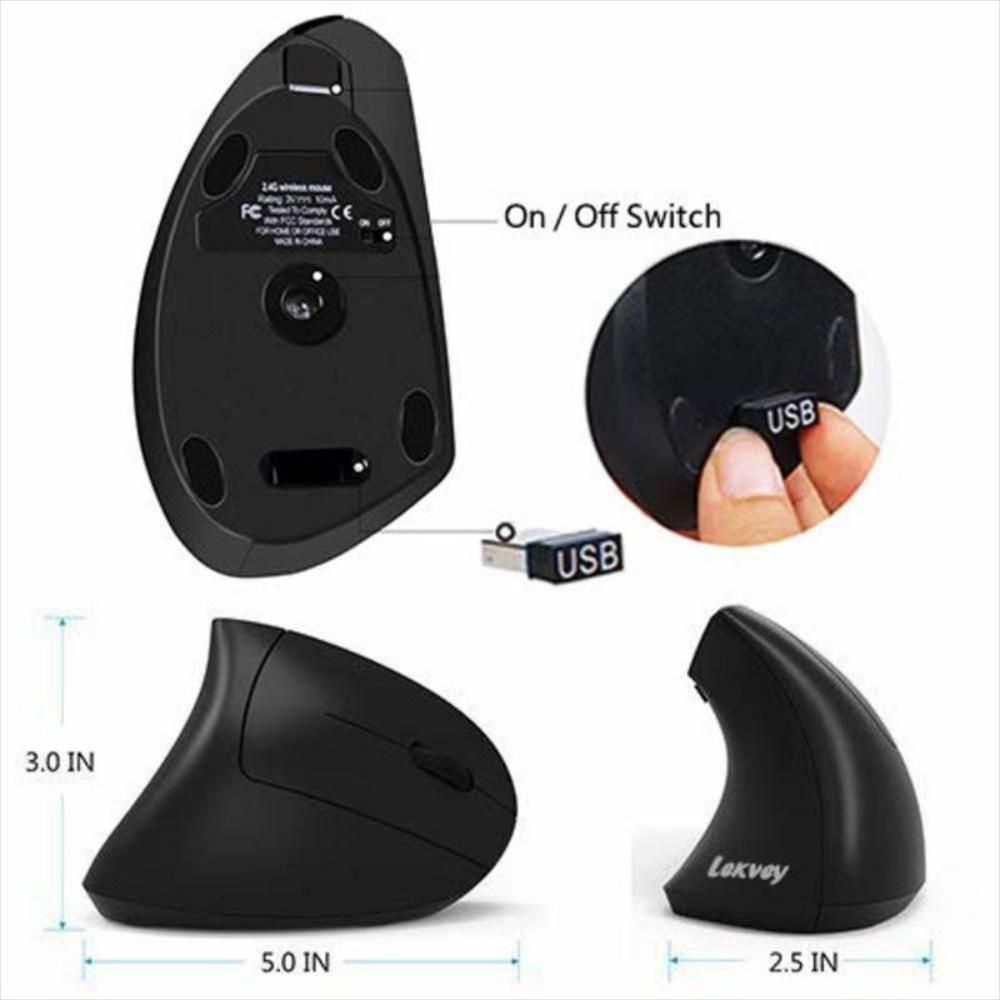 Mouse Ergonómico Inalámbrico Vertical Lekvey img #3