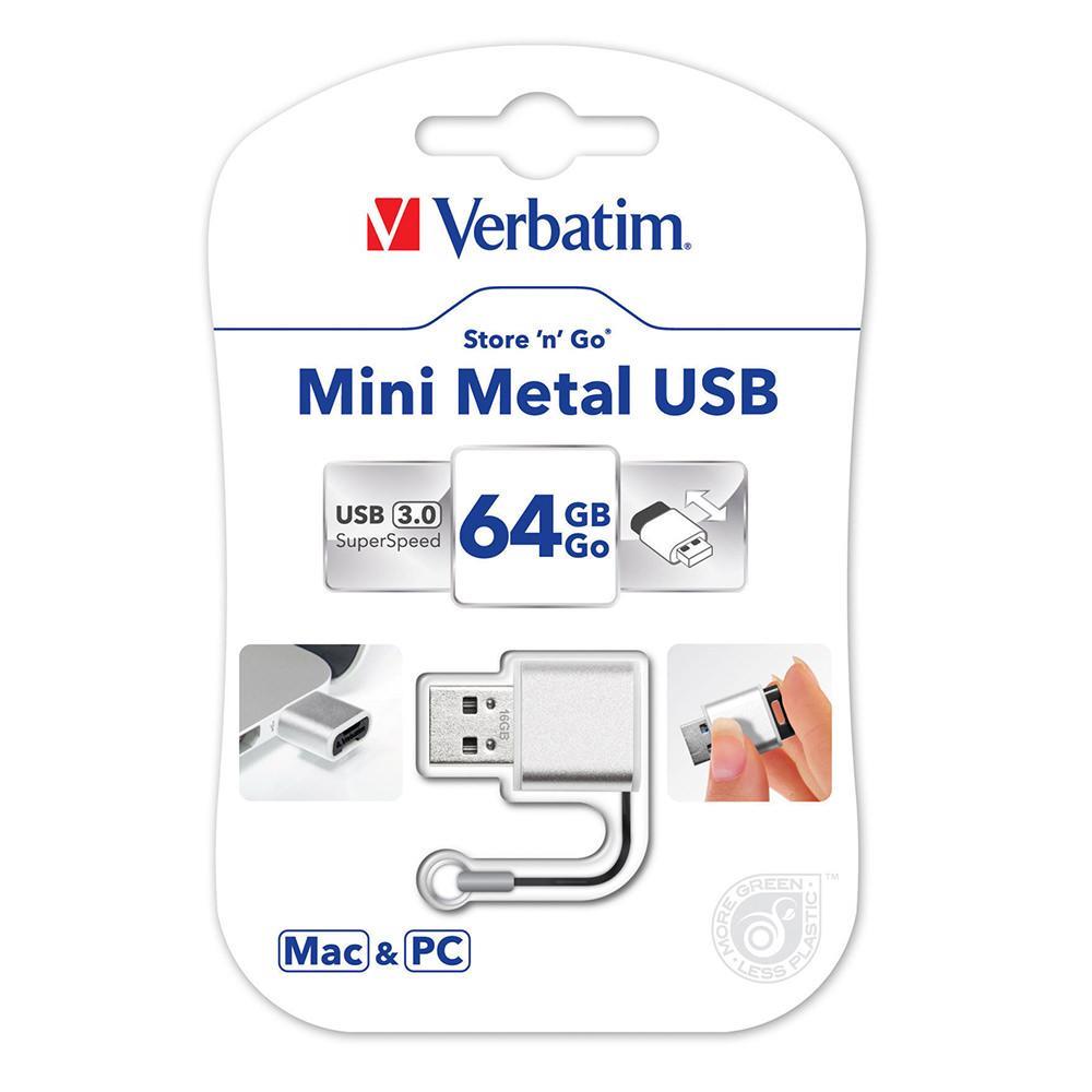 Mini Metal Usb 3.0 64 Gb Flash Drive Brushed Silver img #5