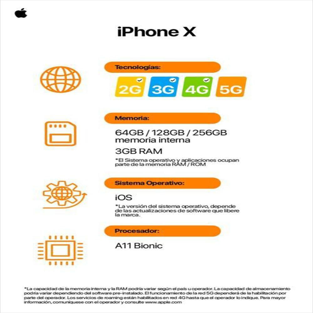 Iphone X 64Gb Plata Reacondicionado img #4