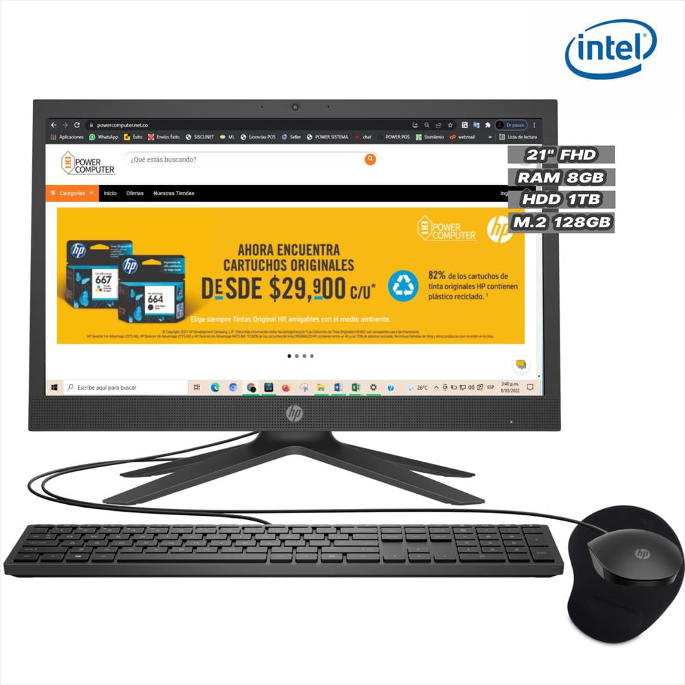 Computador Todo En Uno Aio Hp Dual Core 1Tb Ssd 128 8Gb + Obsequio Pad Mouse img #1