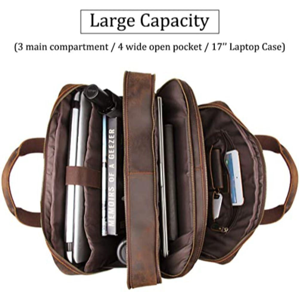 Maletín De Lona De Cuero Para Viaje De Negocios Augus img #2