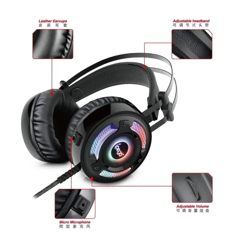 Diadema Gamer Ipega Luz Led Rgb Para Ps4 Xbox Switch Pc Stereo img #5