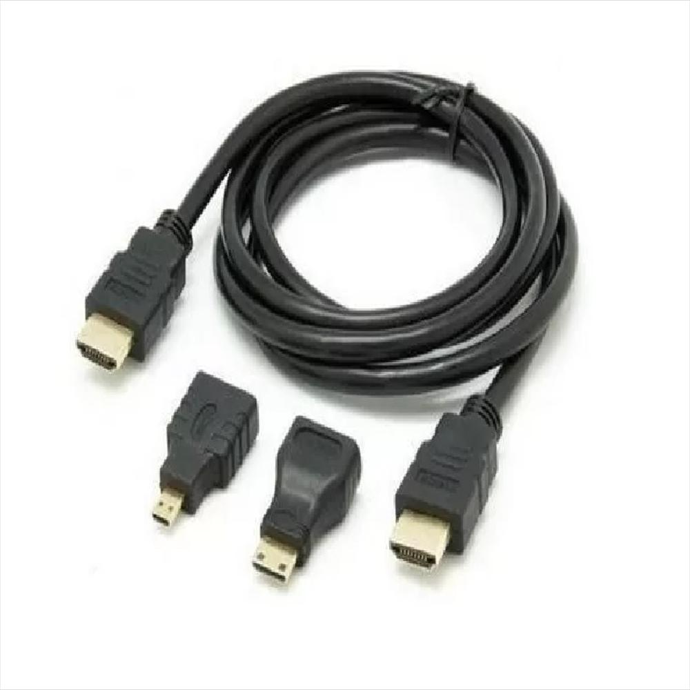 Cable Hdmi A Hdmi 3 En 1 Mini Hdmi Micro Hdmi Negro img #1