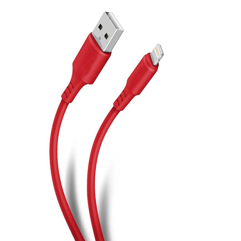 Cable Datos Oss1450 Rojo Ios Usb Diseño Liso Carga