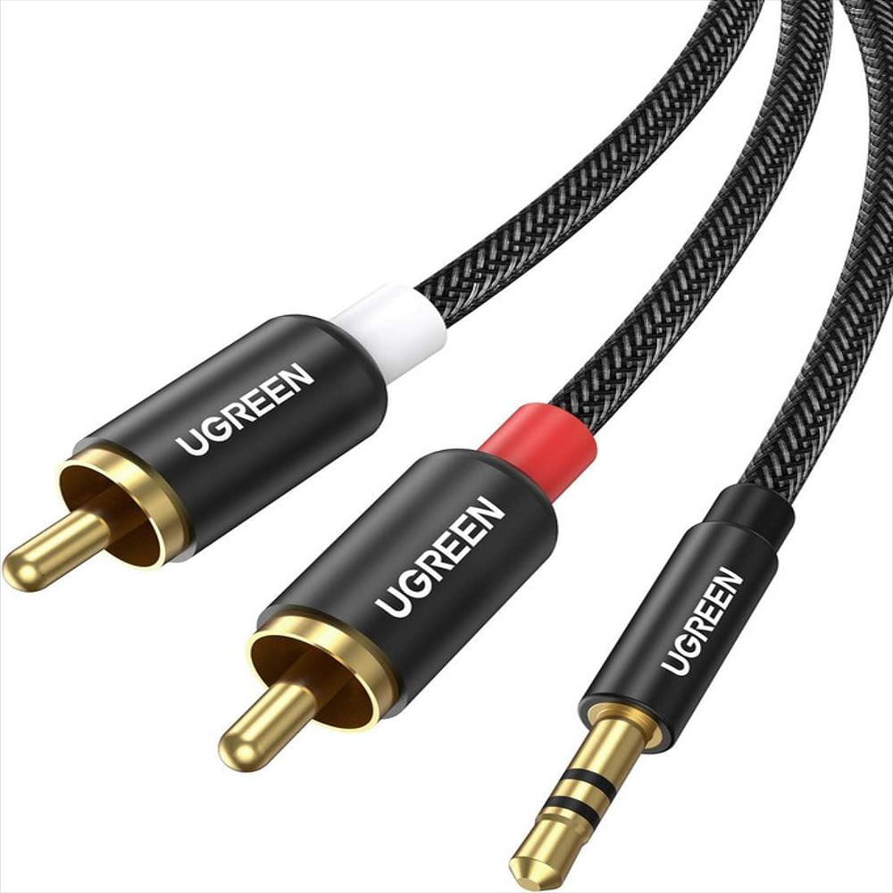 Cable Auxiliar Audio Jack 3.5Mm A 2Rca Conector Macho 1M img #1