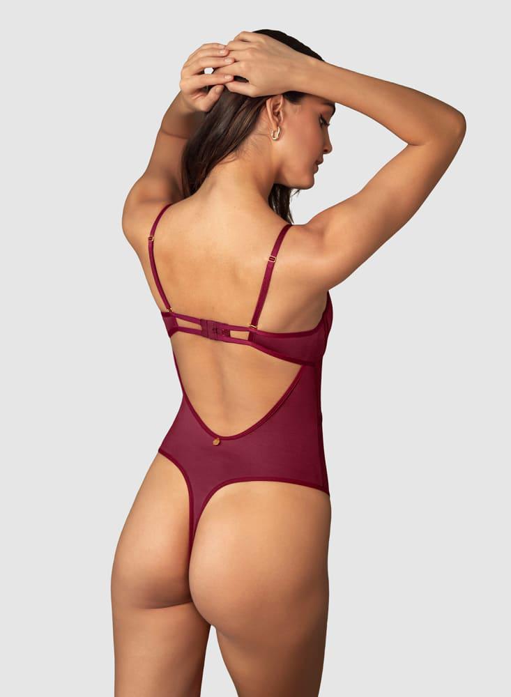 Body Brasilera Elaborado En Tul Y Tela Lisa Irresistiblemente Sexy 018531 img #2