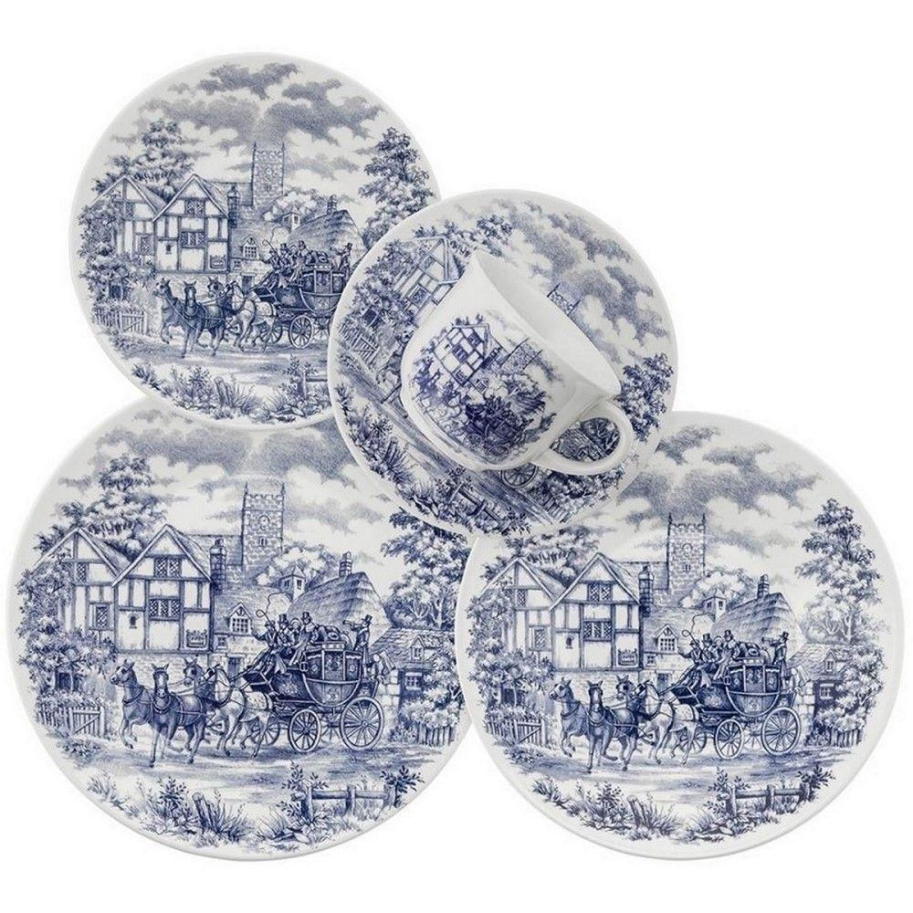 Vajilla 20 Pzas Cena Inglesa Ox 059270 Azul