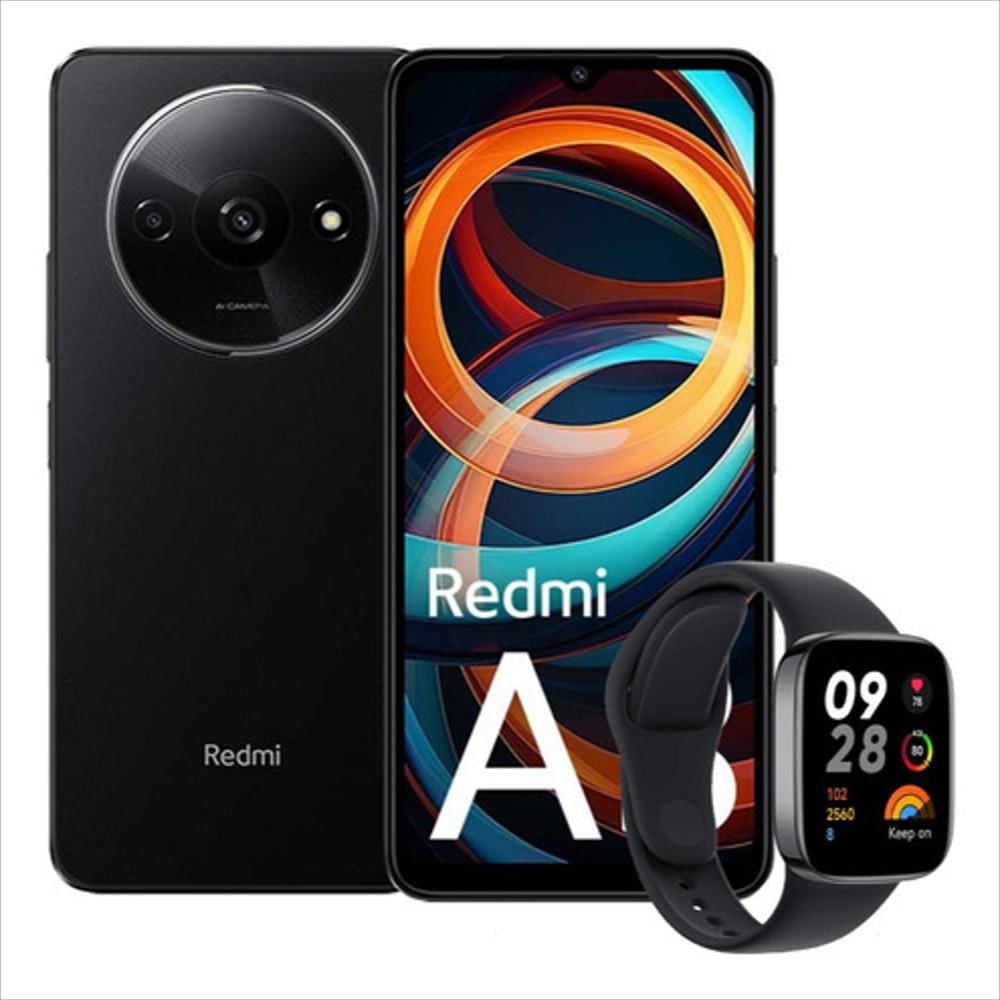 Celular Xiaomi Redmi A3, 64Gb / 3Gb Negro + Watch 3 Active Blk