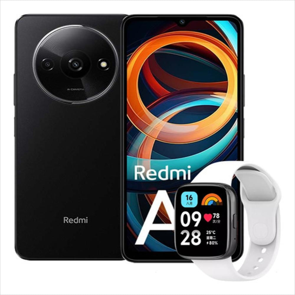 Celular Xiaomi Redmi A3, 64Gb /3Gb Blk + Watch 3 Active Gris
